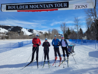 Team Beilke - It is a family tradition to do the Boulder Mtn Tour.
Racers: Lucy Collins, Paul Collins, Dave Beilke, Laura Beilke, Lauren Beilke, and the little Miss Anna "Bear" Beilke